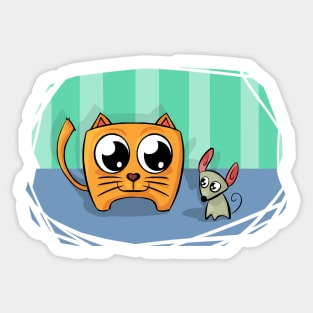 Cat and mouse Sticker